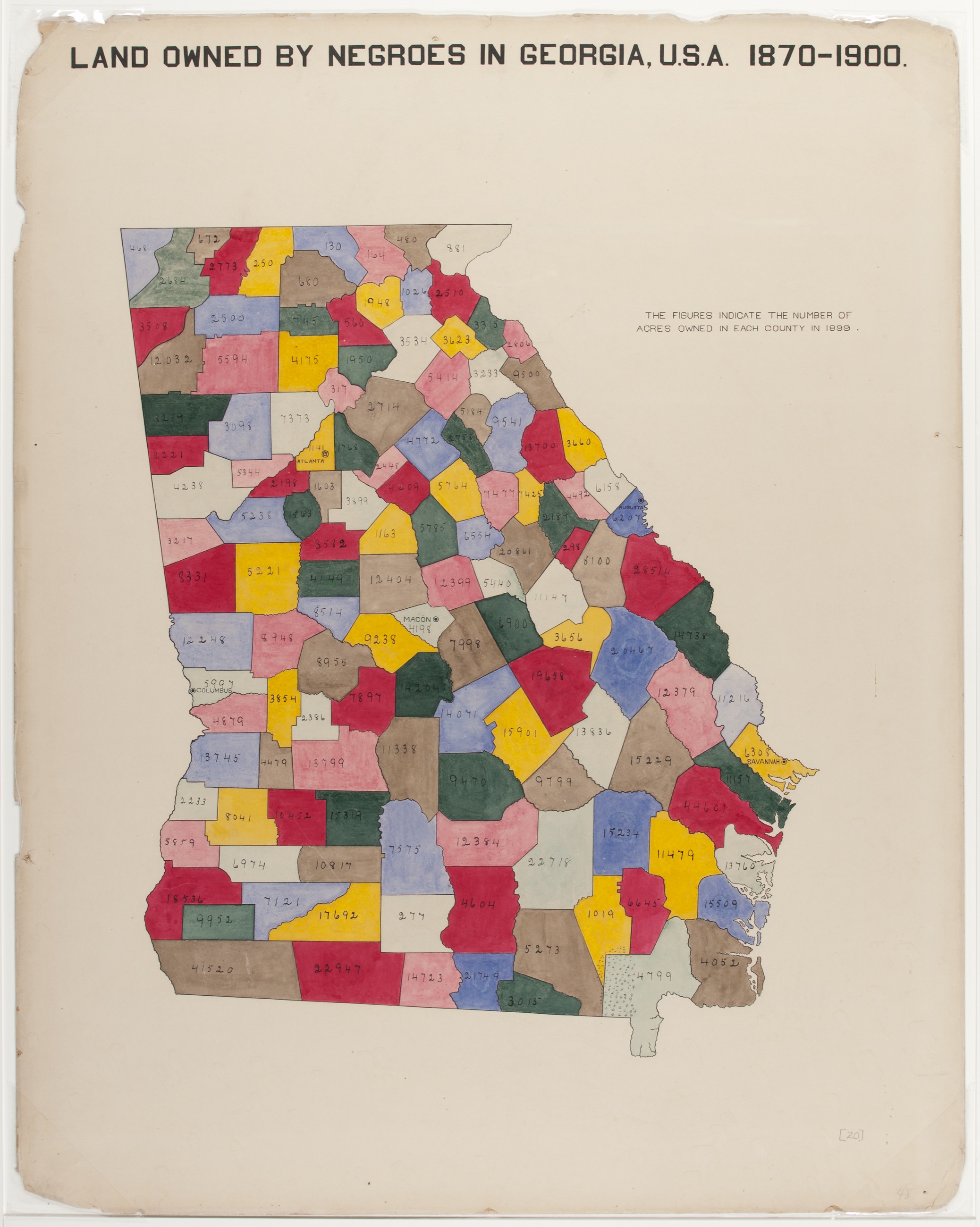 Du Bois' original 1899 chart, Land Owned by Negroes in Georgia